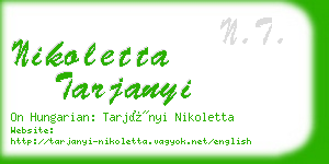 nikoletta tarjanyi business card
